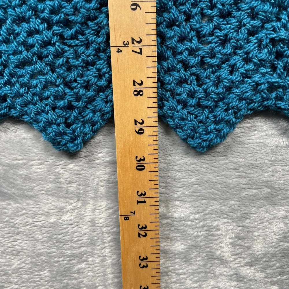 Handmade Crochet Baby Blanket Hat Set Rainbow Chevron Teal Burgundy Warm Cozy